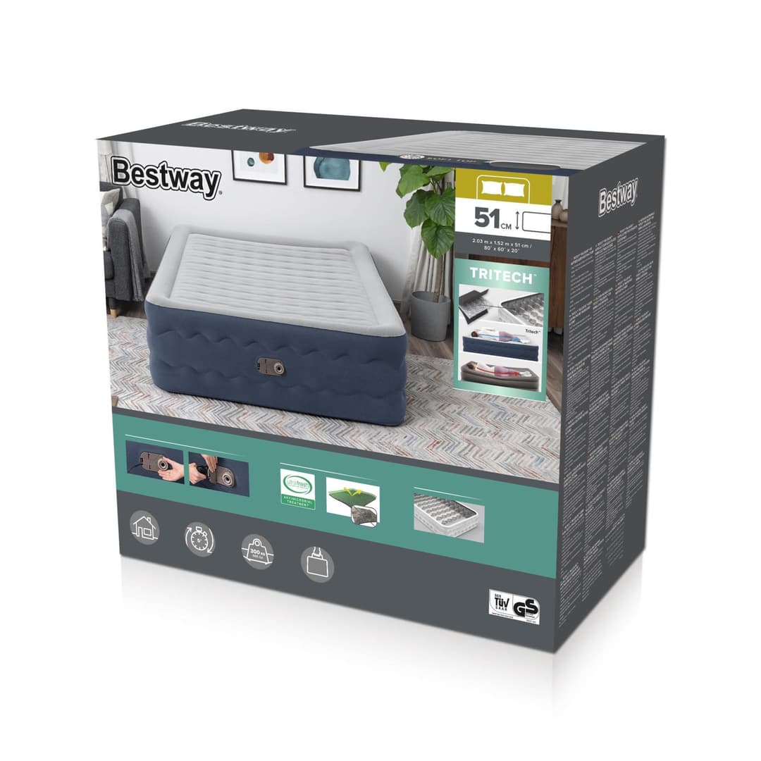 Matelas gonflables  Lit gonflable 2 places TruLeisure pompe électrique intégrée 203x152x51cm Bestway 4