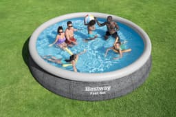 Piscine hors sol Piscine autoportante Fast Set ronde rotin 457 x 84 cm avec filtre Bestway 5