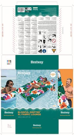 Jeux d'extérieur et trampoline Matelas de piscine gonflable avec revêtement tissu décor floral Bestway 9