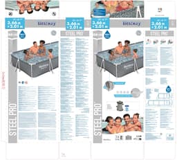 Piscine hors sol Piscine hors sol rectangle Steel Pro™ 366 x 201 x 66 cm décor graphique avec filtre à cartouche Bestway 8