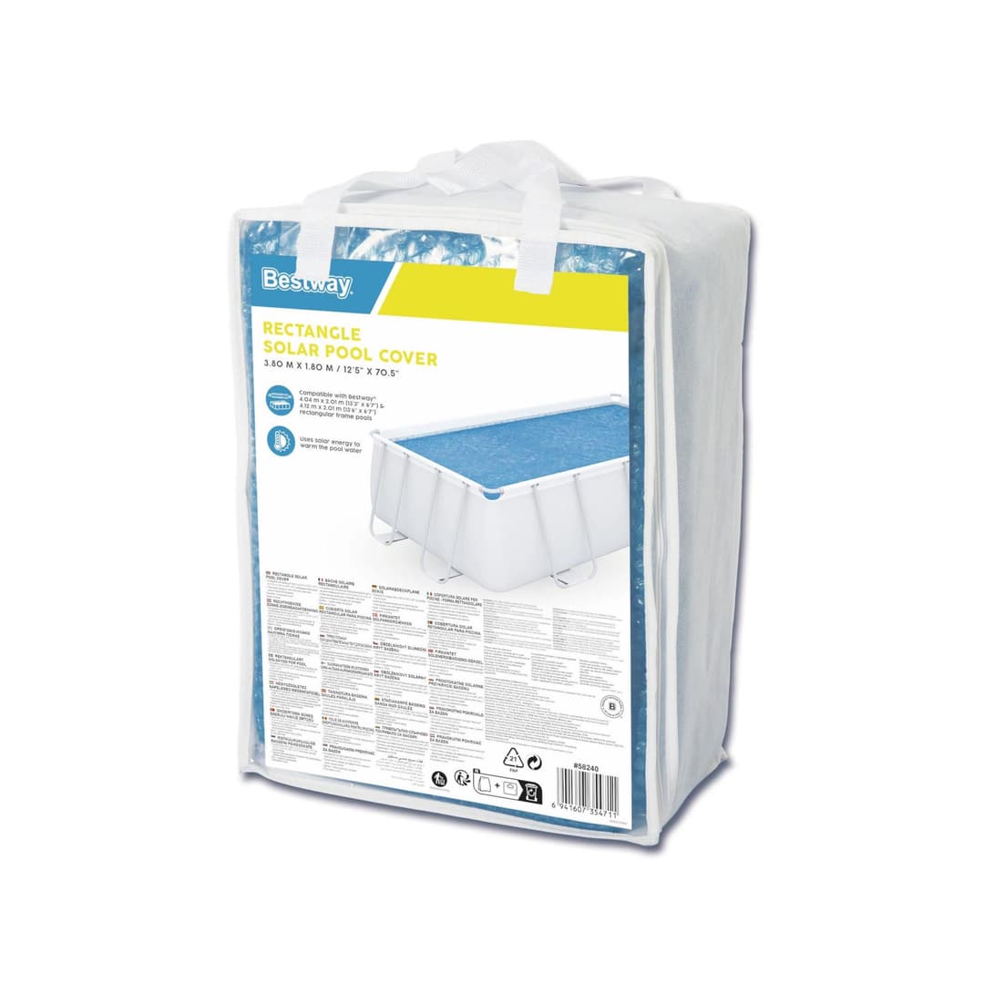 Accessoires Piscine Bâche à bulles rectangle 380x180cm pour piscine 404x201cm ou 412x201cm Bestway 4
