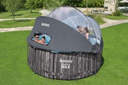 Piscine hors sol Piscine hors sol ronde Steel Pro Max™ 366 x 122 cm effet bois avec filtre à cartouche, auvent, échelle, bâche Bestway 2