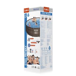 Piscine hors sol Piscine hors sol ronde Steel Pro Max 366 x 100 cm effet rotin Bestway 5
