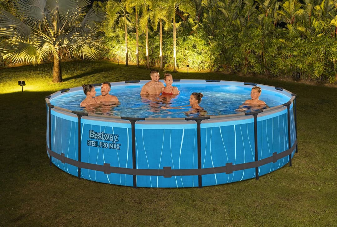 Piscine hors sol Piscine hors sol ronde Steel Pro Max 457 x 107 cm avec lumière LED Bestway 4
