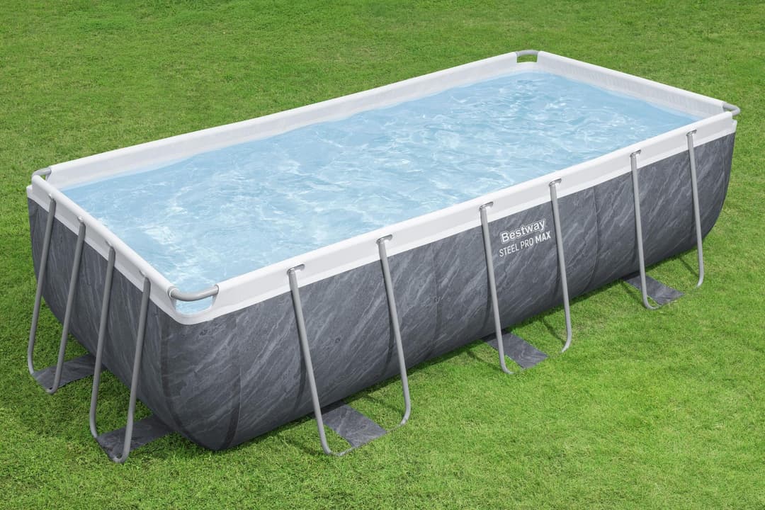 Piscine hors sol Piscine hors sol rectangulaire 404x201x100 cm Steel Pro max décor marbre Bestway 3