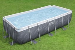 Piscine hors sol Piscine hors sol rectangulaire 404x201x100 cm Steel Pro max décor marbre Bestway 3