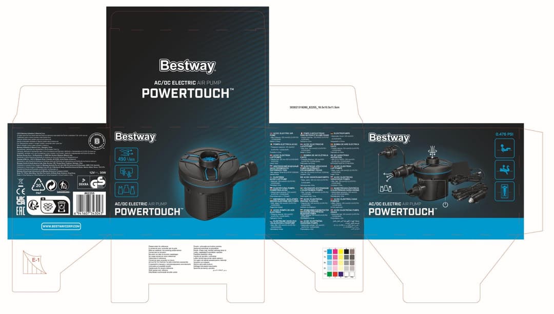Pompe de gonflage Pompe à air électrique prise 220 V et allume-cigare PowerTouch Bestway 4