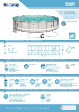 Piscine hors sol Piscine tubulaire ronde 610 x 122 cm Power Steel Bestway 7