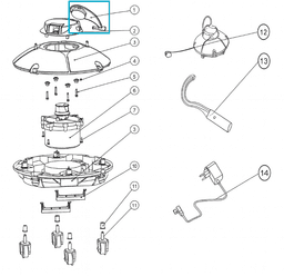 Pièces Détachées Tête pivotante bleue pour robot FRISBEE 12702 Bestway 3