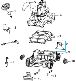 Pièces Détachées AQUATRONIX - Raclette en caoutchouc pour robot 58482 Bestway® Bestway 2