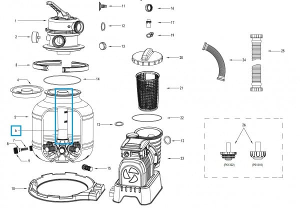 Pièces Détachées Tube plongeur pour les systèmes de filtre à sable Flowclear™ Bestway® (58486, 58497) Bestway 3