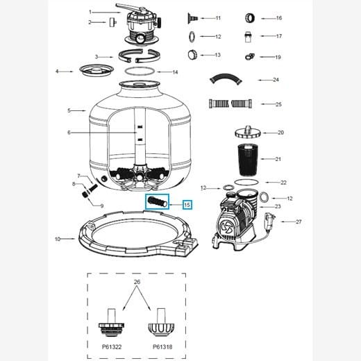 Pièces Détachées Crépine pour le système de filtre à sable Flowclear™ Bestway® (7 571 + 8 327 l/h) Bestway 5