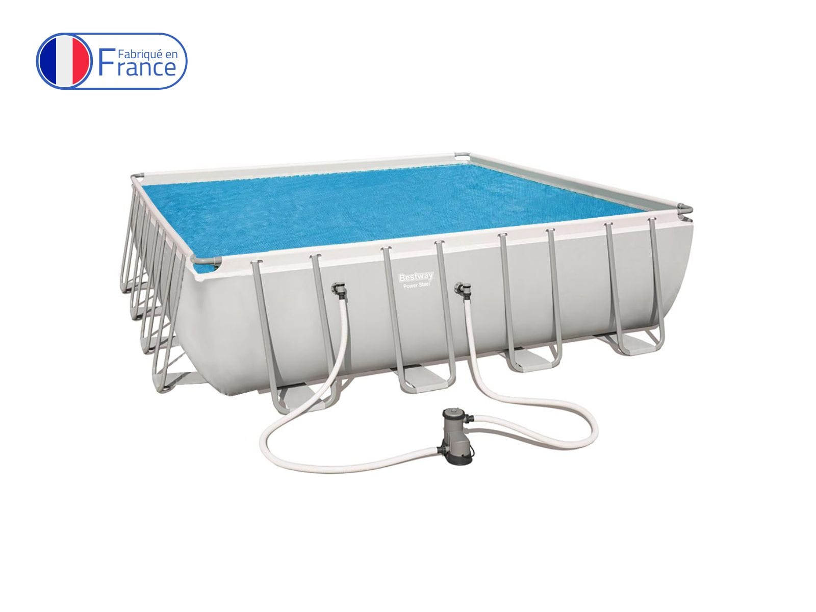 Accessoires piscine et spa Bâche à bulles carrée 458x458cm pour piscine Power Steel 488x488x122cm Bestway 1