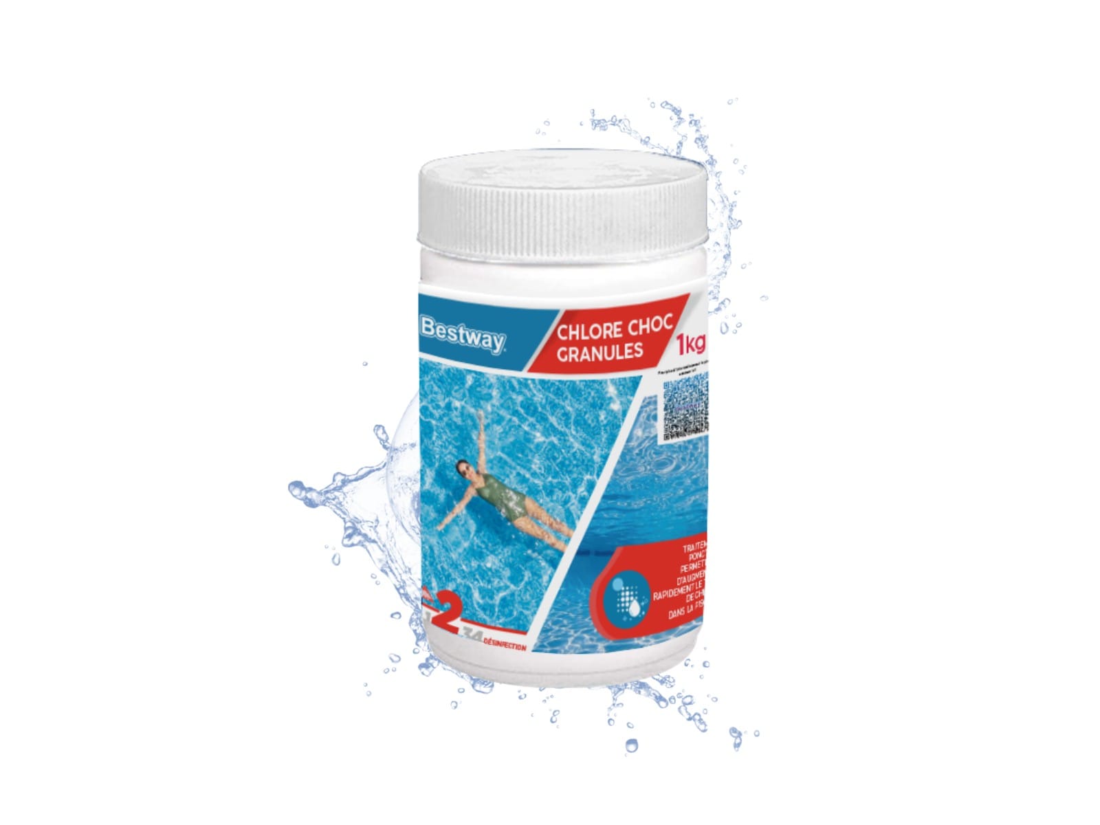 Accessoires Piscine Chlore Choc - Granules  Boite De 1 Kg Bestway 1