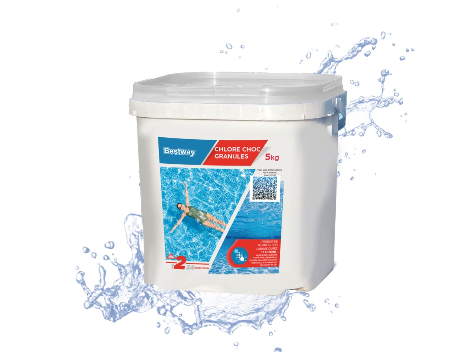 Accessoires Piscine Chlore Choc - Granules Seau De 5 Kg Bestway 1