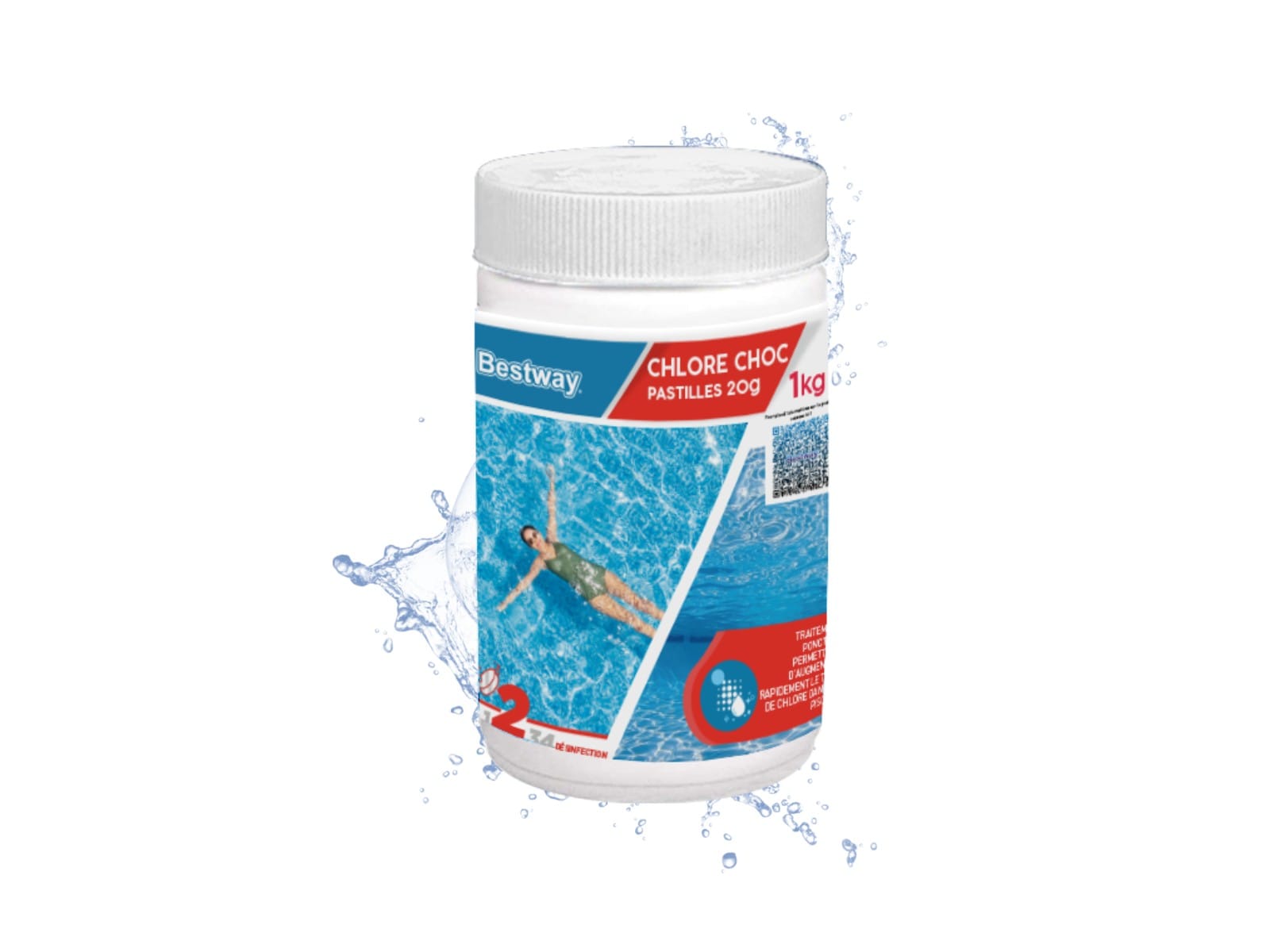 Accessoires Piscine Chlore Choc - Pastilles 20G Seau De 1 Kg Bestway 1
