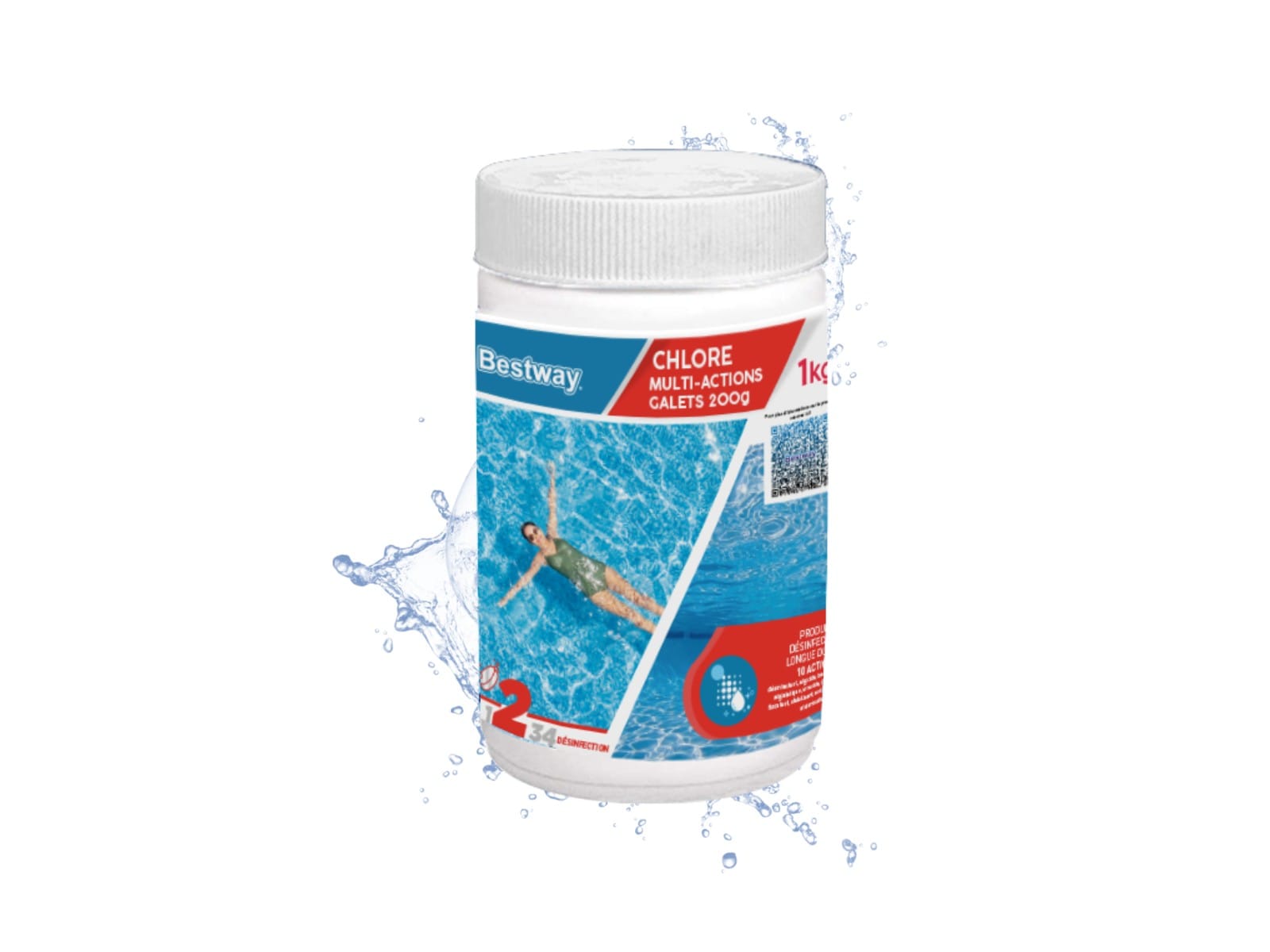 Accessoires Piscine Chlore Multiactions - Galets 200G Boite De 1Kg Bestway 1