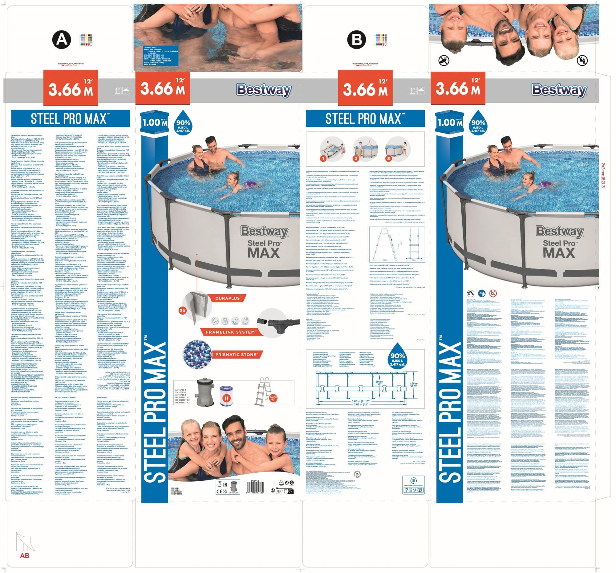 Piscine hors sol Piscine hors sol ronde Steel Pro Max 366 x 100 cm Bestway 4