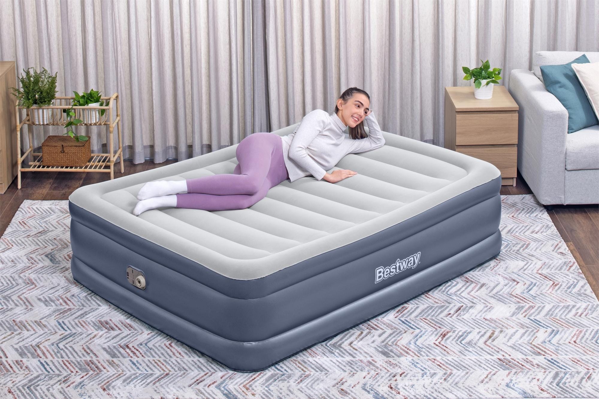 Matelas gonflables Lit gonflable 2 places 203 x 152 x 51 cm pompe électrique intégrée Bestway 2