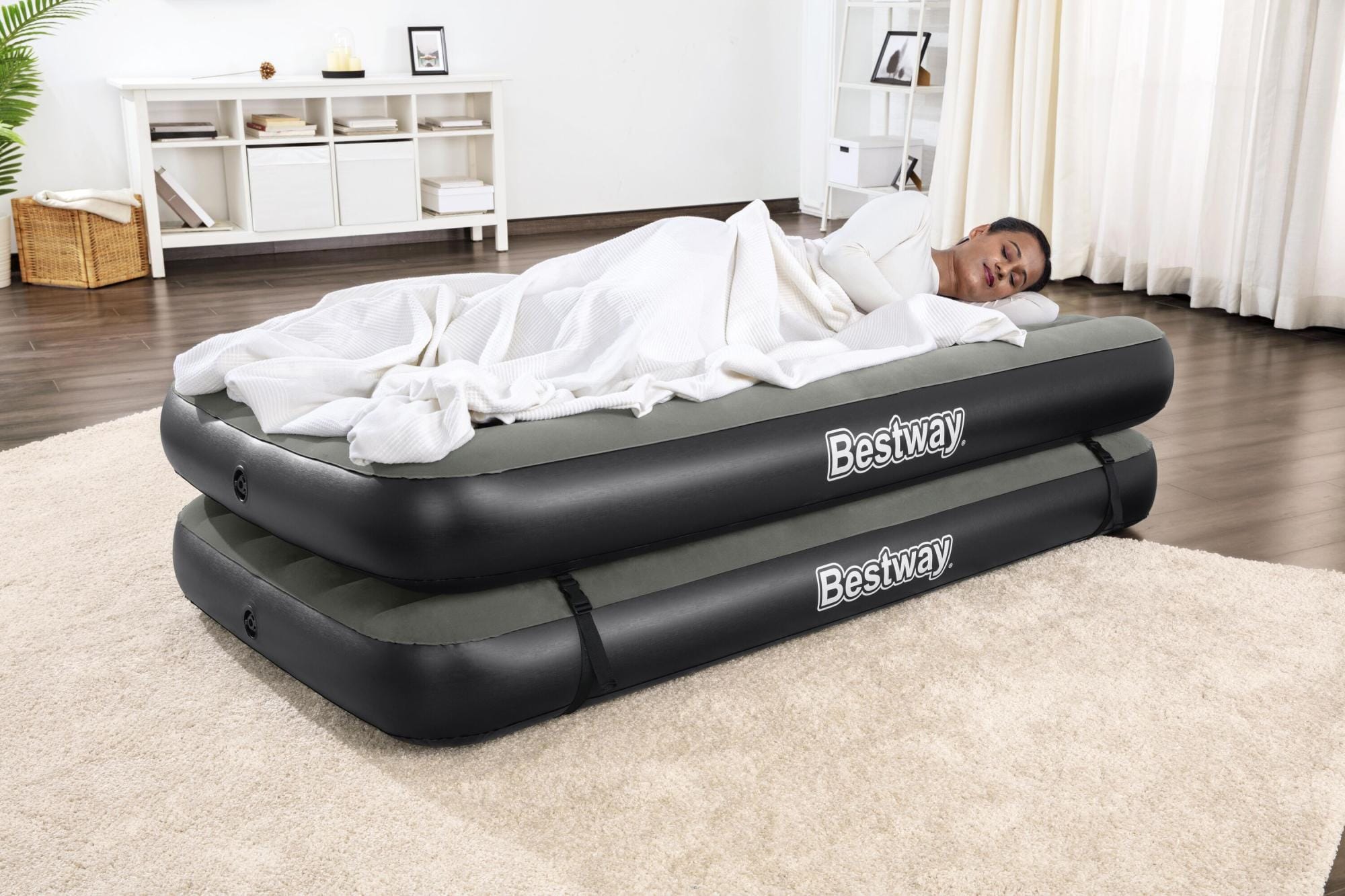 Camping et tente Matelas gonflable 2 places 188 x 99 x 25 cm lits jumeaux 3 en 1 Bestway 1