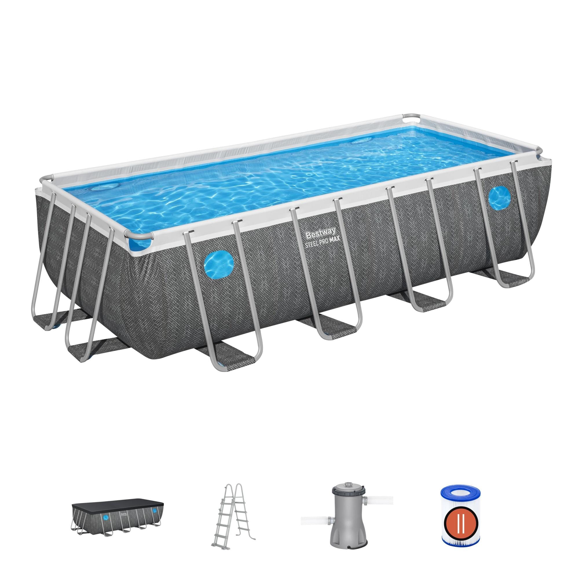 Piscine hors sol Piscine hors sol rectangulaire 488x244x122cm Steel Pro MAX Splashview Bestway 1