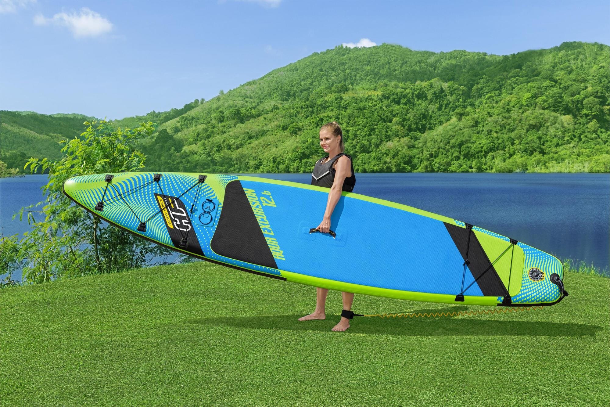 Bateaux, paddle et kayak Paddle SUP Aqua Excursion 381 x 79 x 15 cm, pompe, sac à dos, leash, pagaie Bestway 1