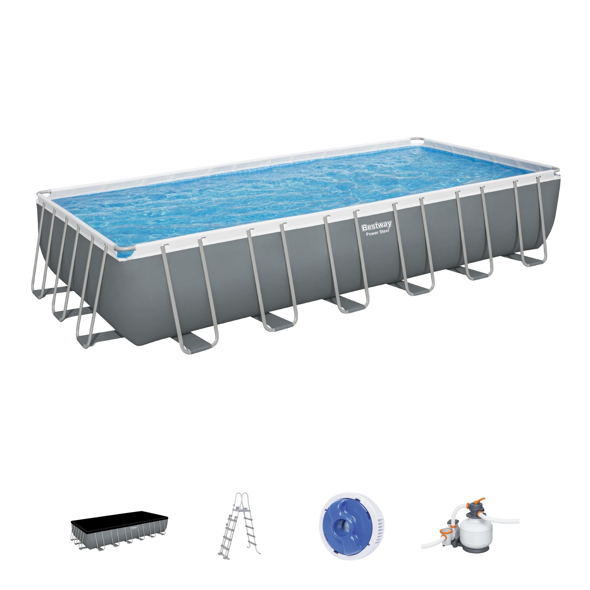 Piscine hors sol Piscine hors sol rectangulaire 732 x 366 x 132 cm Power Steel Bestway 1