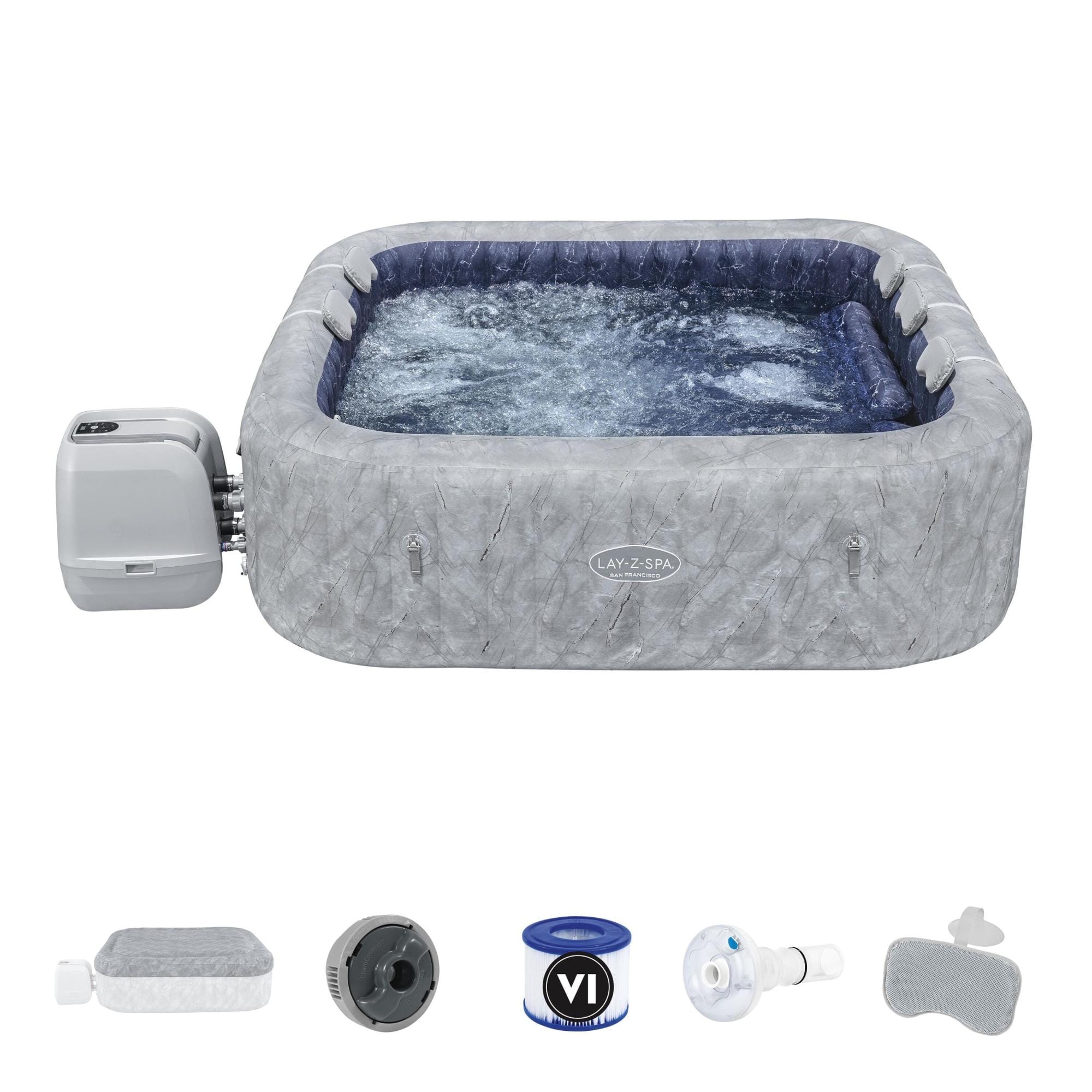 Spa Spa gonflable carré Lay-Z-Spa San Francisco HydroJet Pro 5 - 7 places Bestway 3