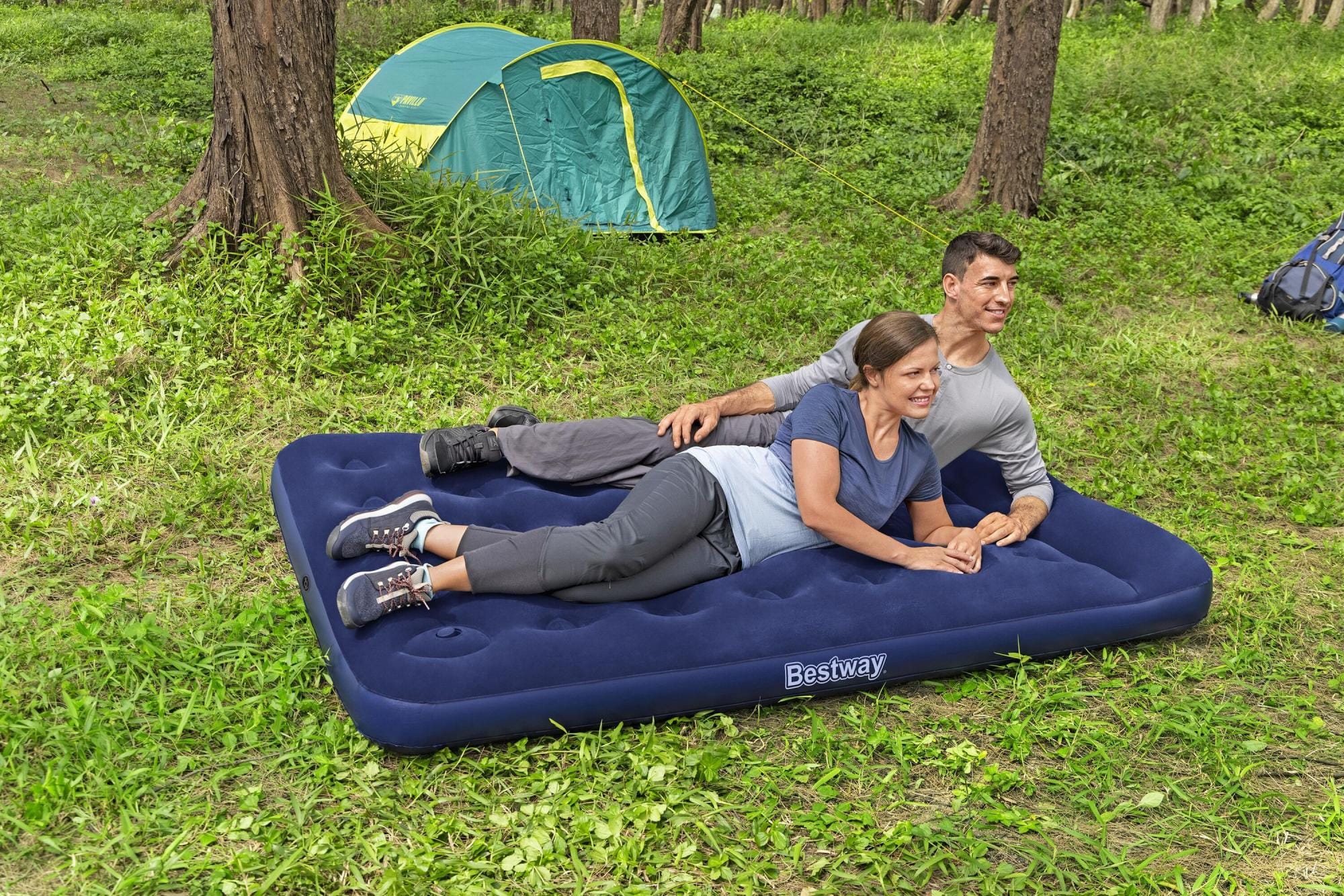 Camping et tente Matelas gonflable camping 2 places 191x137x22cm pompe à pied intégrée Bestway 1