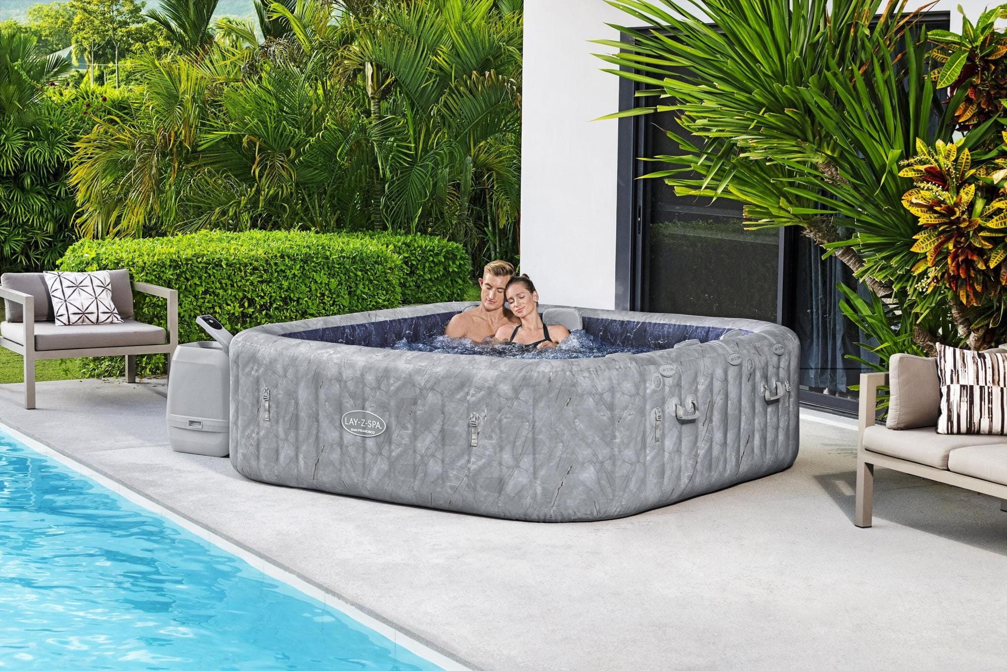 Spa Spa gonflable carré Lay-Z-Spa San Francisco HydroJet Pro 5 - 7 places Bestway 2