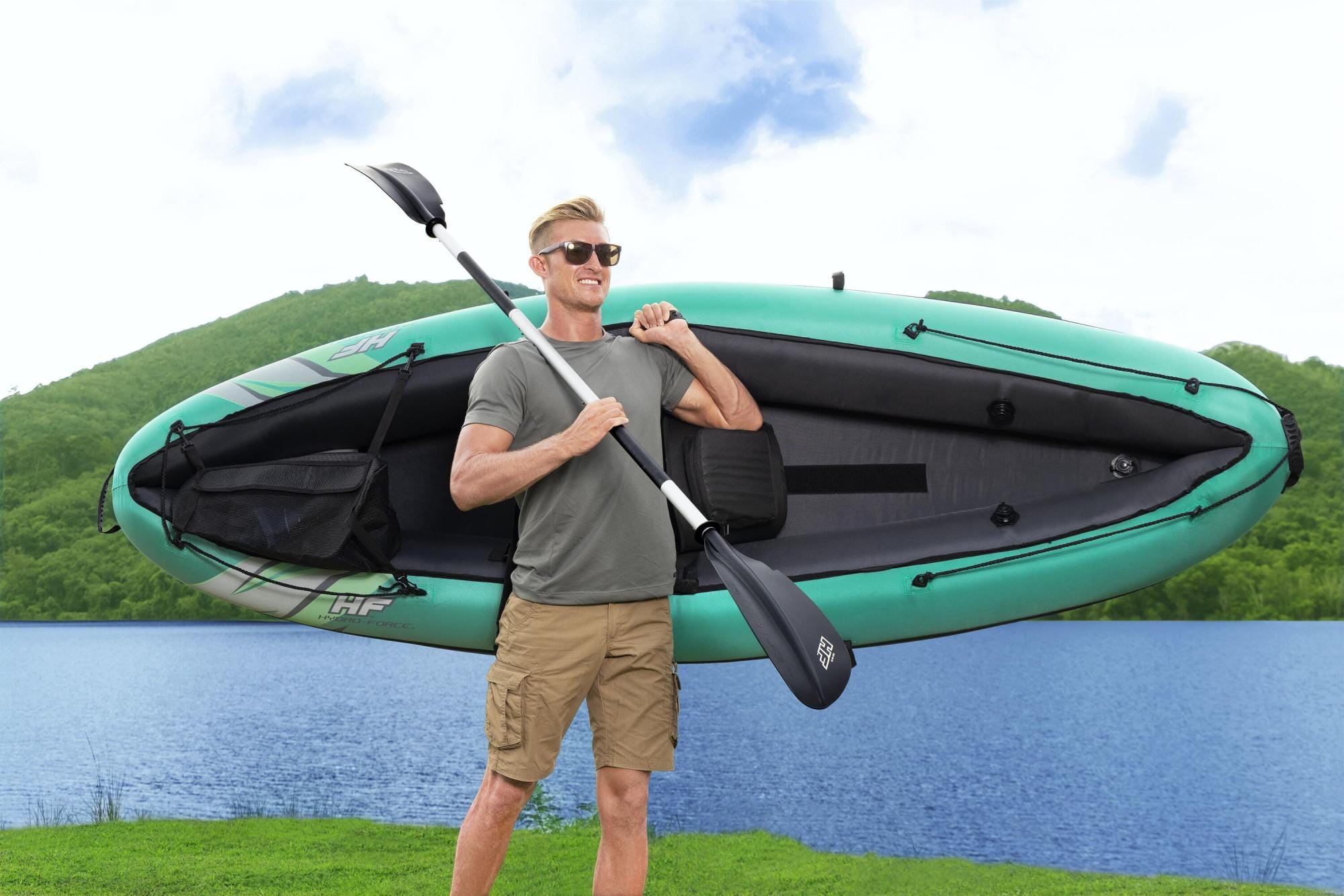 Bateaux, paddle et kayak Kayak gonflable Hydro-Force™ Ventura Elite X1 280 x 86 cm 1 personne, pagaie, pompe Bestway 1
