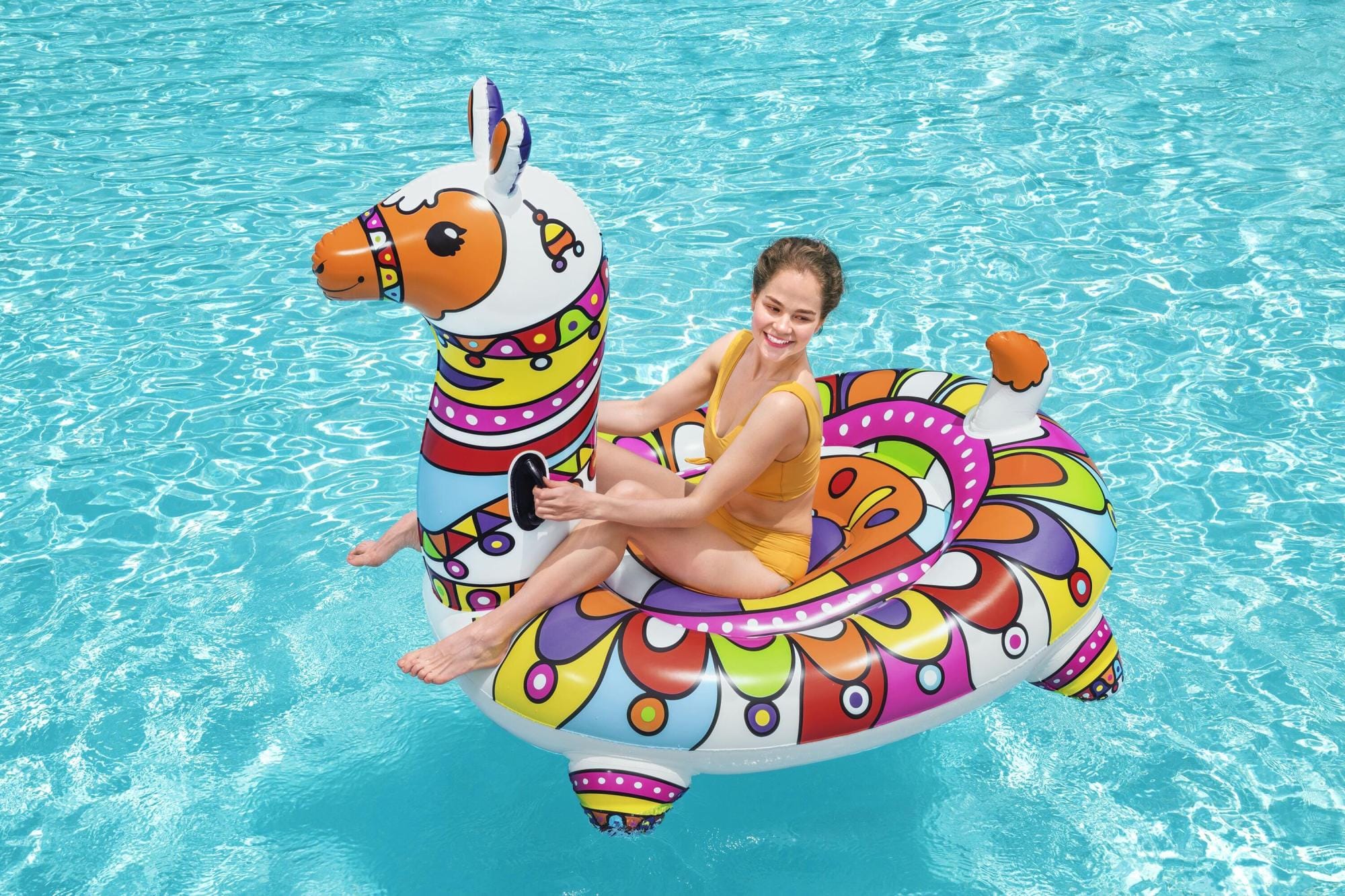 Jeux d'extérieur et trampoline Bouée XXL chevauchable Lama 193 x 151 cm Bestway 1