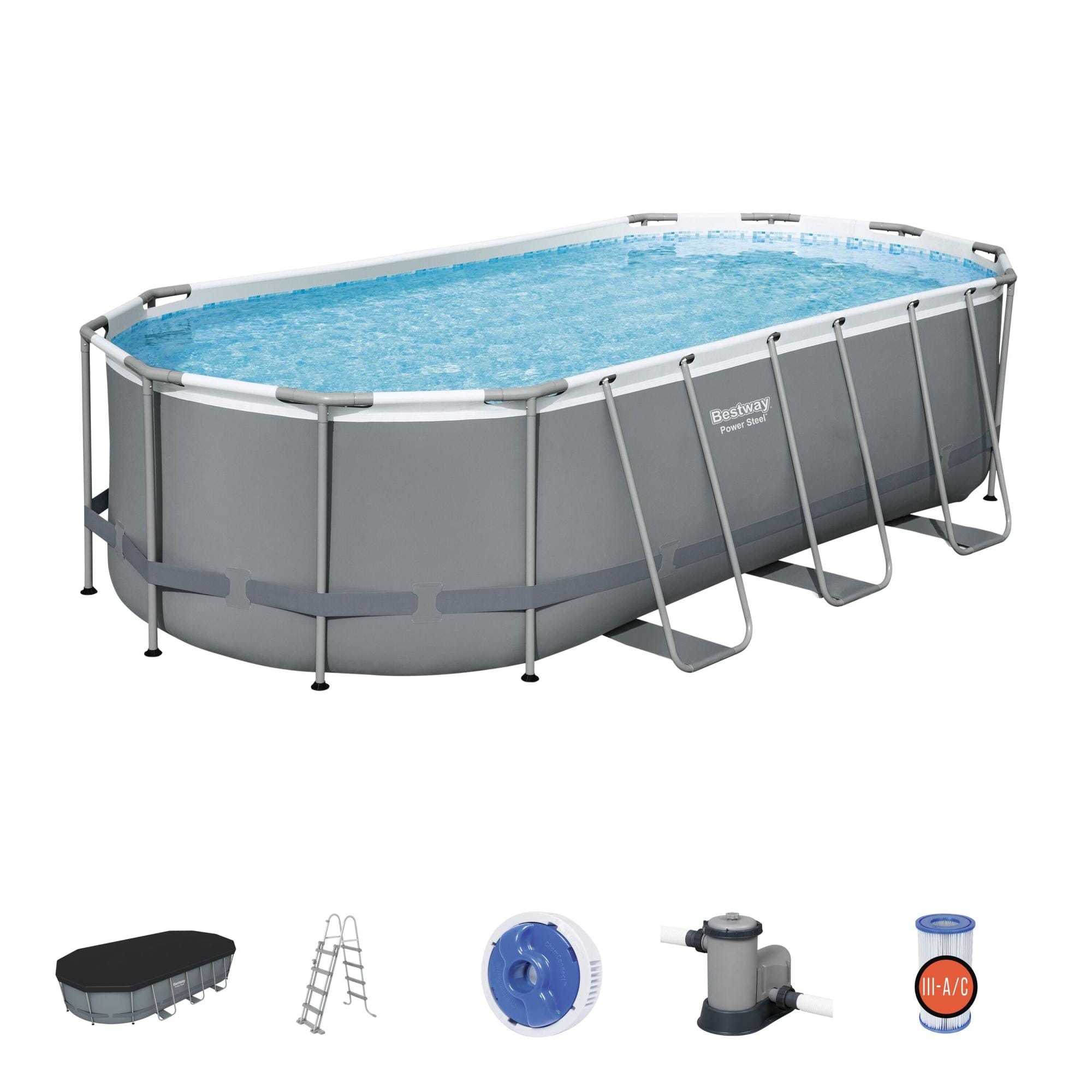 Piscine hors sol Piscine hors sol ovale Power Steel 549 x 274 x 122cm avec accessoires Bestway 1