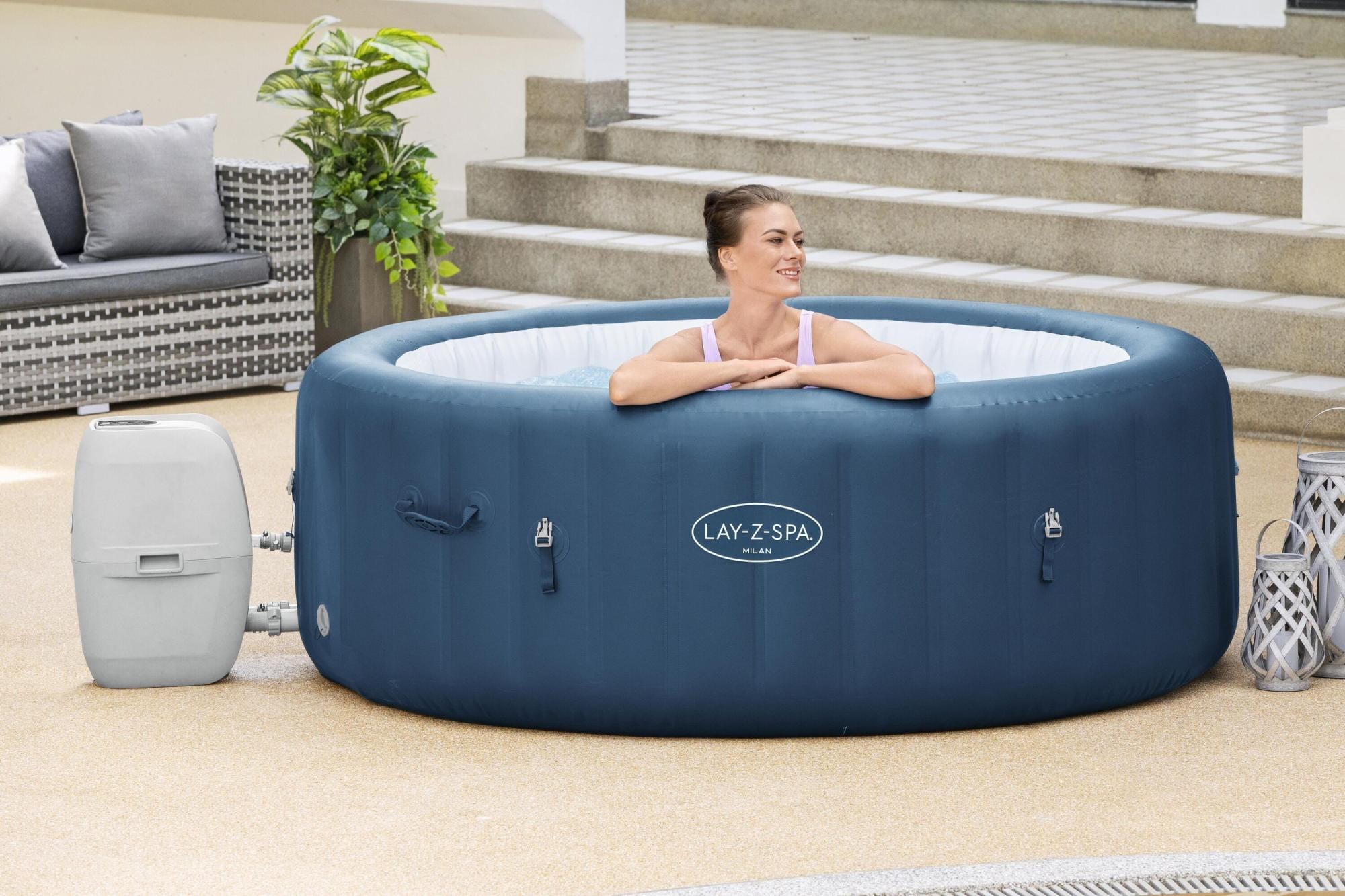 Spa Gonflable Spa gonflable rond Lay-Z-Spa Milan Airjet Plus 4 - 6 personnes Bestway 1