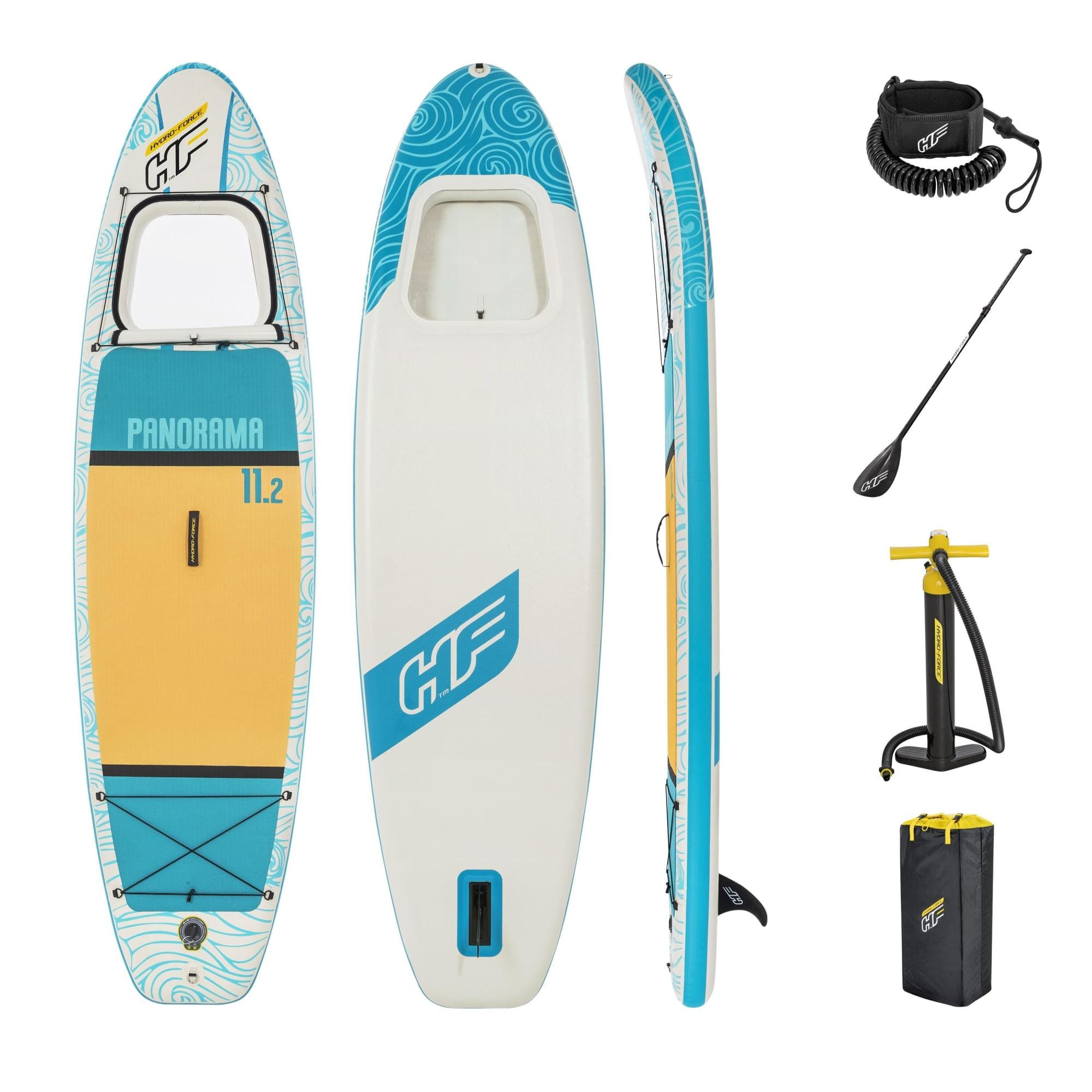 Bateaux, paddle et kayak Paddle gonflable Panorama Hydro-force 340 x 89 x 15 cm avec hublott Bestway 1