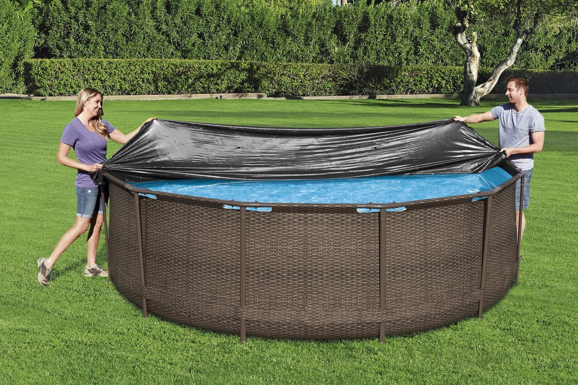 Accessoires Piscine Bâche 4 saisons ronde 370cm pour piscine hors sol Ø 360 cm ou 366 cm Bestway 3