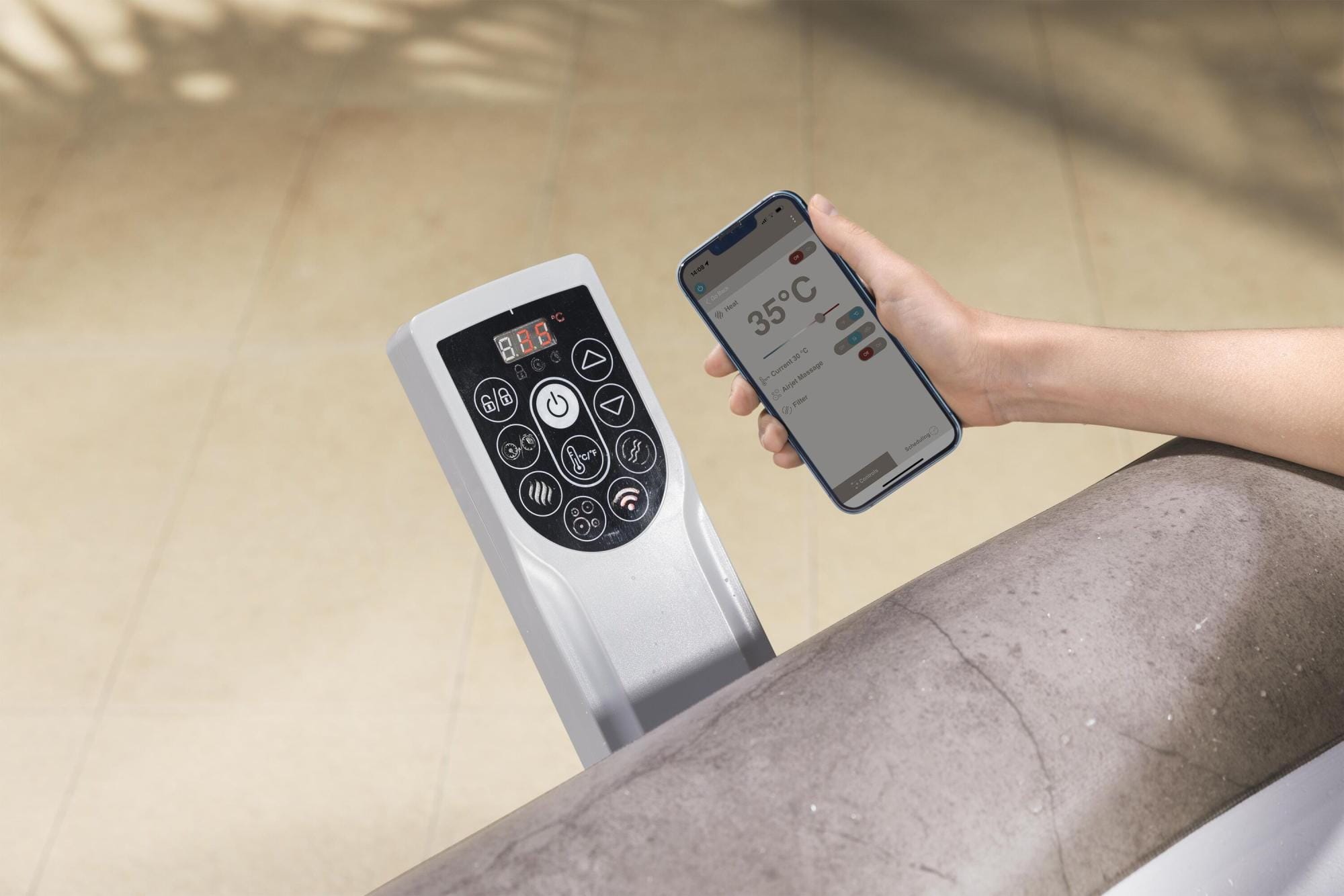 Spa Gonflable Spa gonflable carré Rome Smart AirJet EnergySense 4 - 6 places Bestway 4