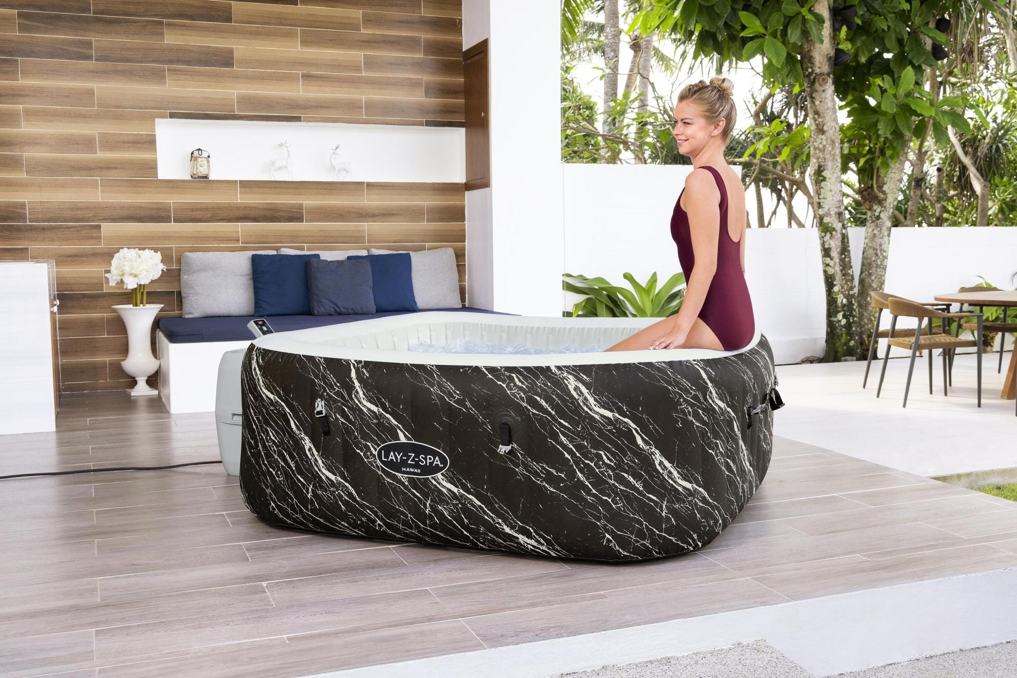 Spa Gonflable Spa gonflable carré Lay-Z-Spa Hawaii Smart Luxe Airjet 4 - 6 places Bestway 8