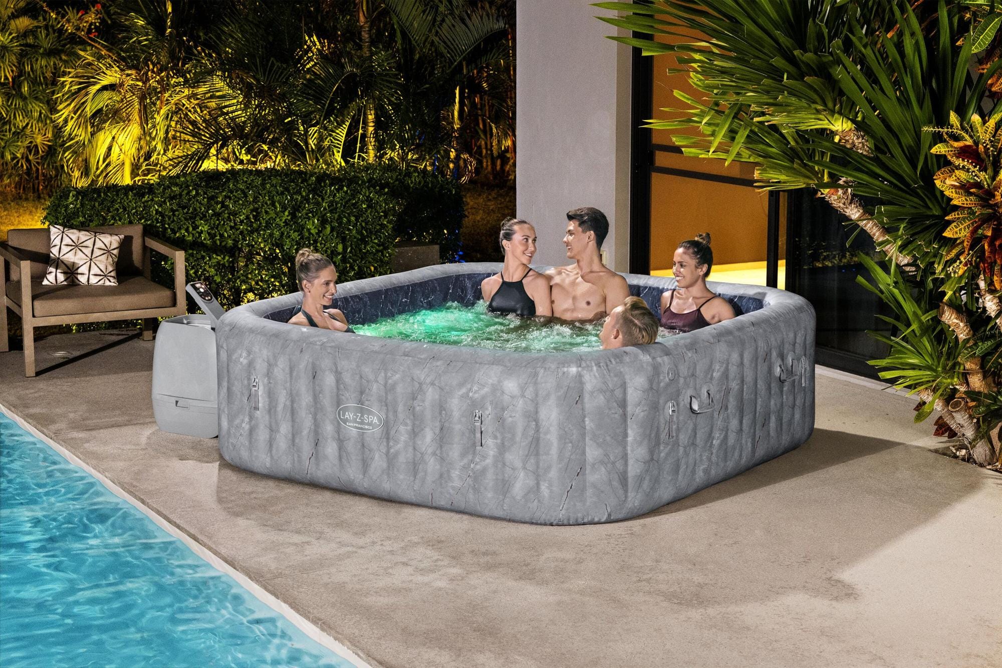 Spa Spa gonflable carré Lay-Z-Spa San Francisco HydroJet Pro 5 - 7 places Bestway 5