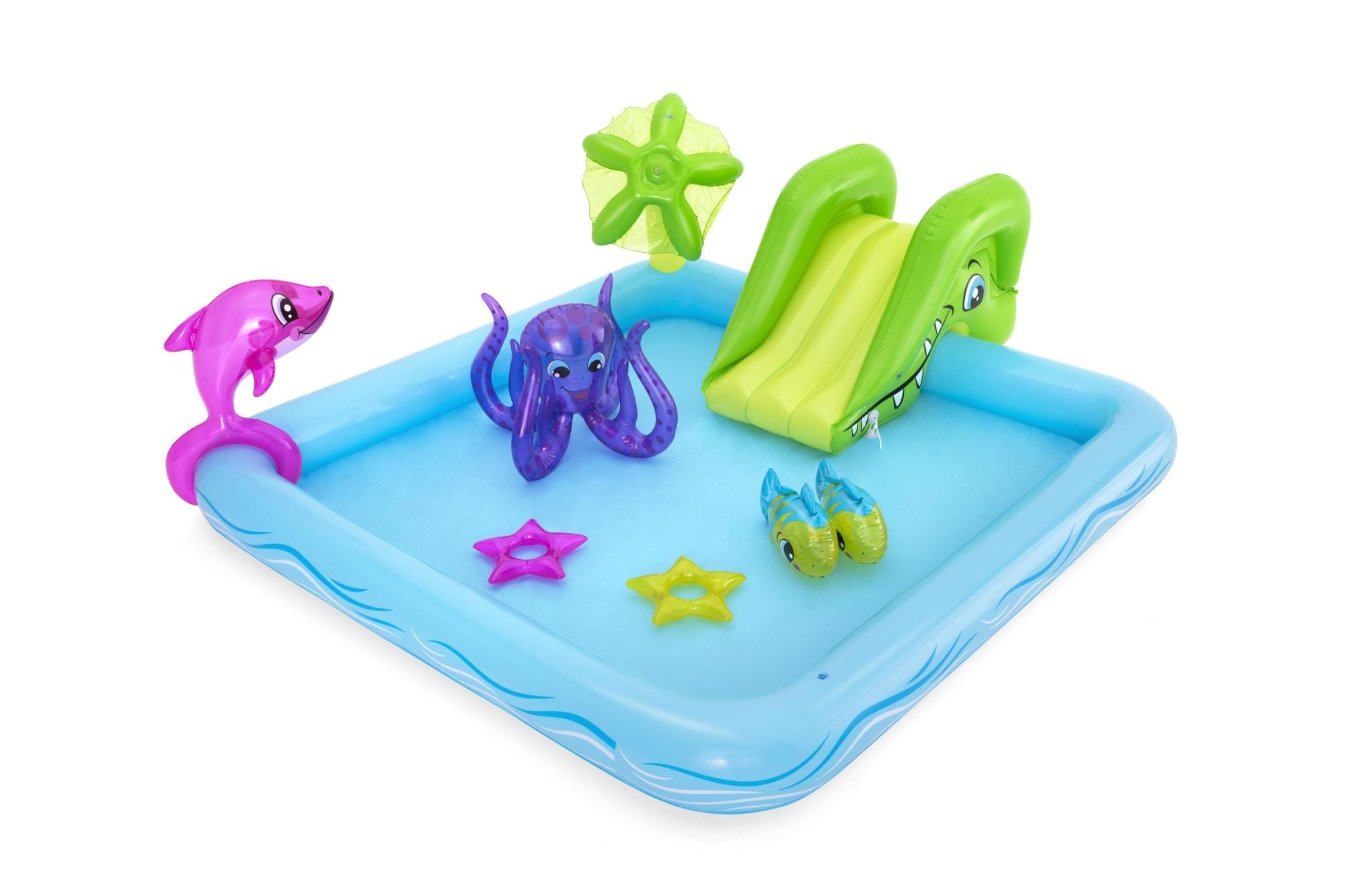Jeux d'extérieur et trampoline Aire de jeux pataugeoire Fantastic Aquarium 239 x 206 x 86 cm avec fontaine Bestway 1