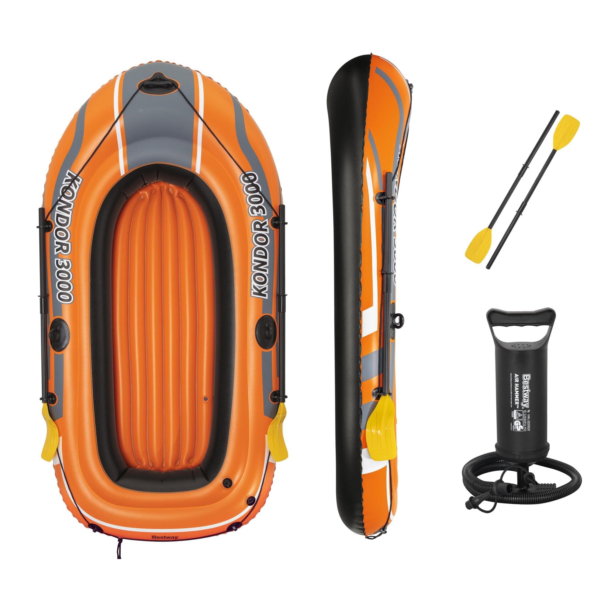 Bateaux, paddle et kayak Bateau gonflable Kondor 3000, rames et pompe à air, 228 x 110 cm Bestway 1