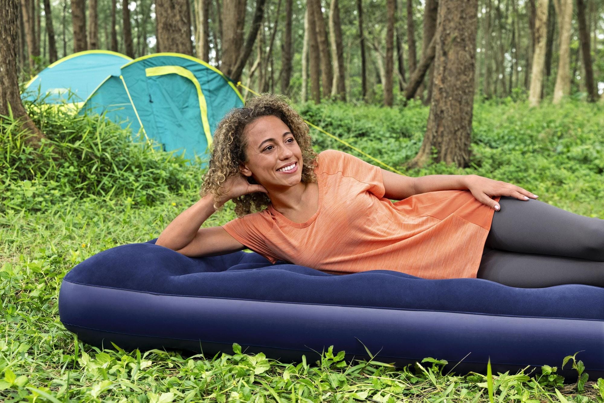 Camping et tente Matelas camping gonflable 1 place 185x76x22cm avec pompe à pied Bestway 2