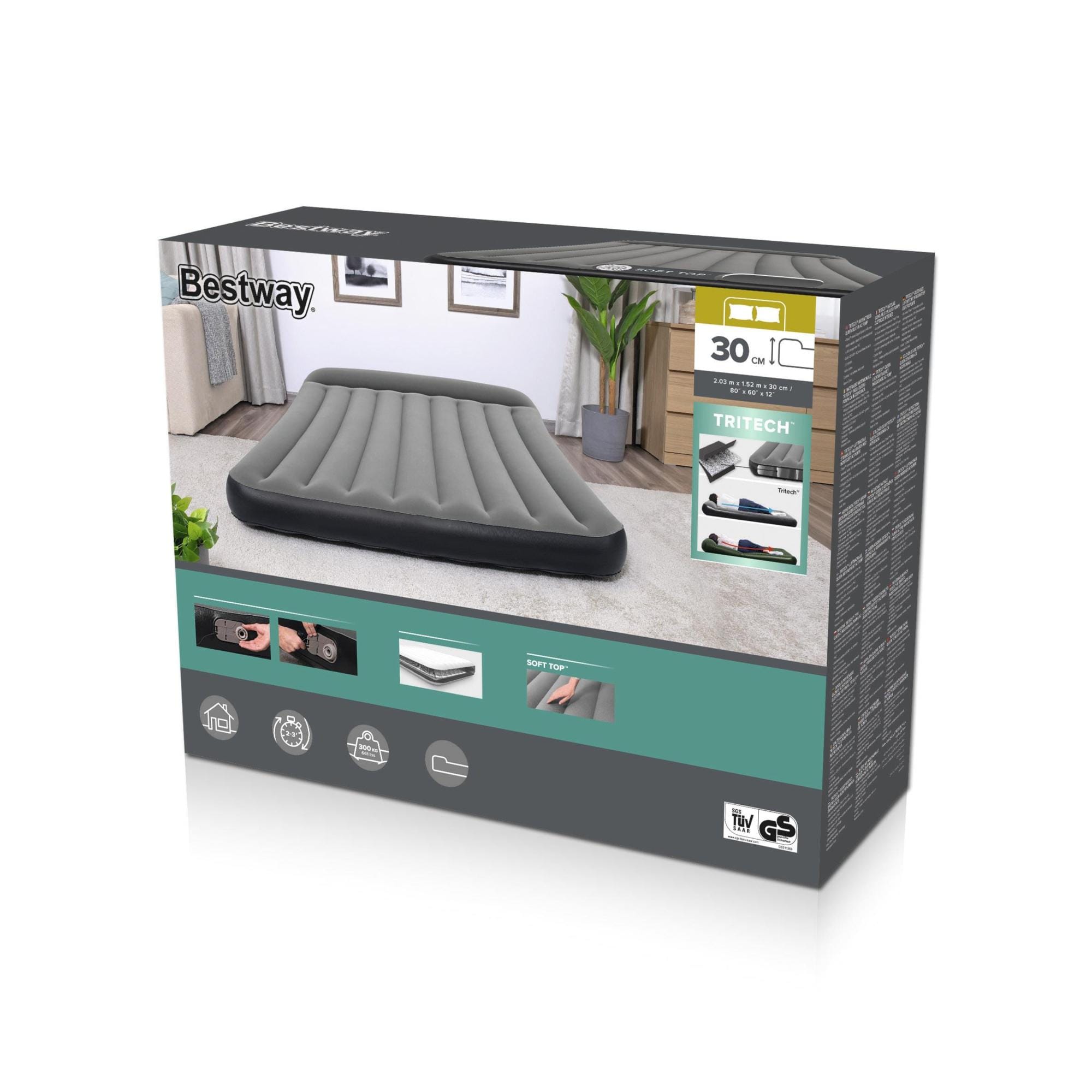 Matelas gonflables Matelas gonflable 2 places 203 x 152 x 30 cm pompe électrique intégrée Bestway 20