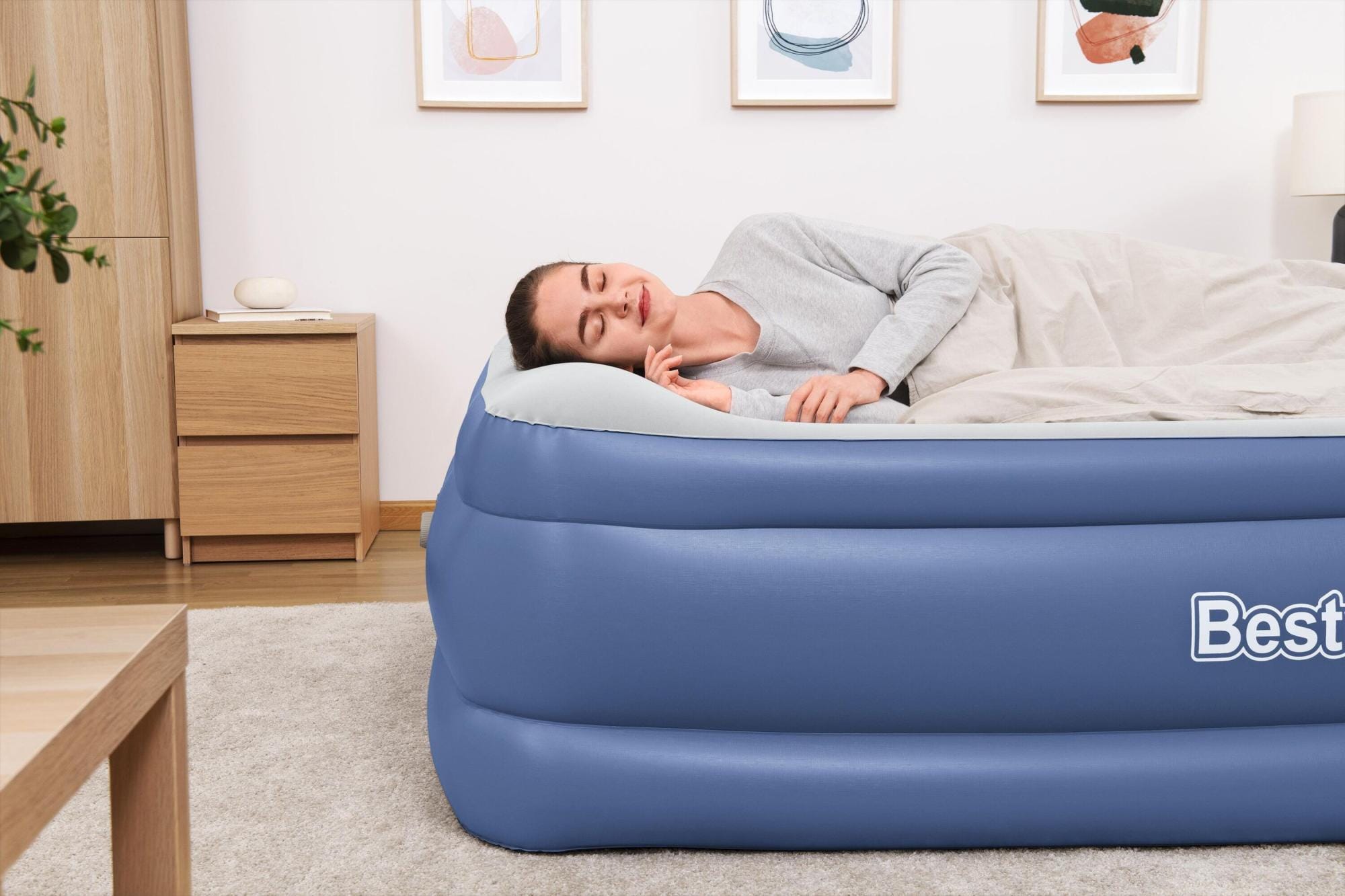 Matelas gonflables  Lit gonflable 2 places Tritech pompe électrique intégrée 203x152x61cm Bestway 1
