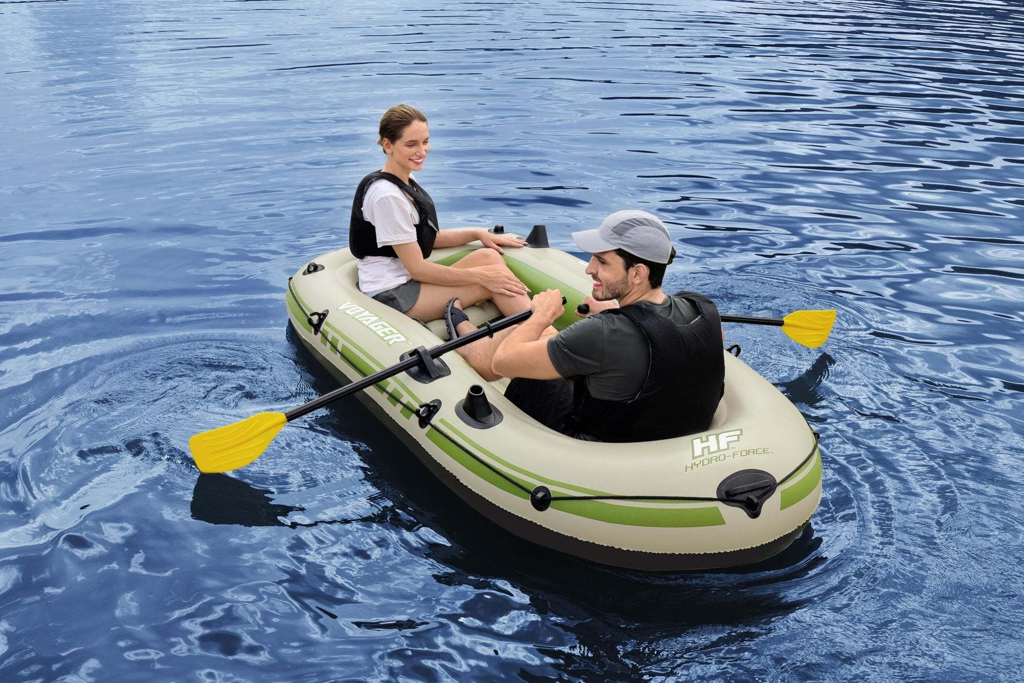 Bateaux, paddle et kayak Bateau gonflable Voyager™ X2 set Hydro-Force™, 232 x 118 cm, 2 adultes 240 kg, 2 pagaies, un sac de transport et une pompe à air Bestway 1