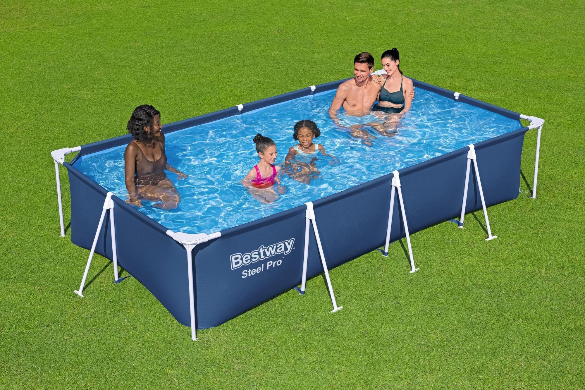 Piscine hors sol Piscine hors sol rectangle Steel Pro 400 x 211 x 81 cm bleu clair Bestway 1