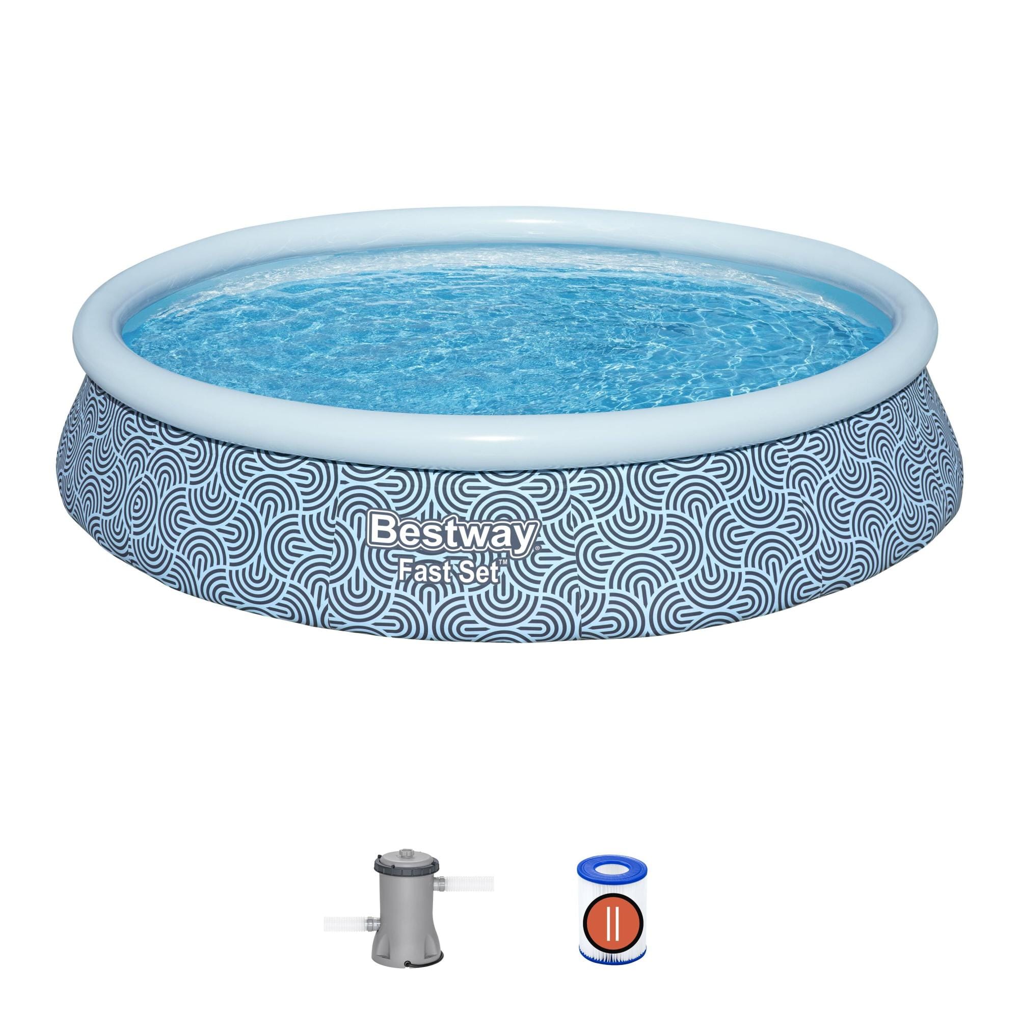 Piscine hors sol Piscine autoportante ronde 396 x 84 cm Fast Set avec pompe Bestway 1