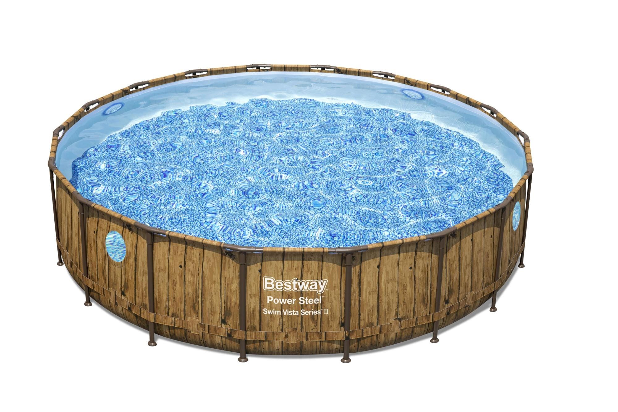 Piscine hors sol Piscine hors sol ronde Power Steel Swim Vista 549 x 122 cm motif bois Bestway 2