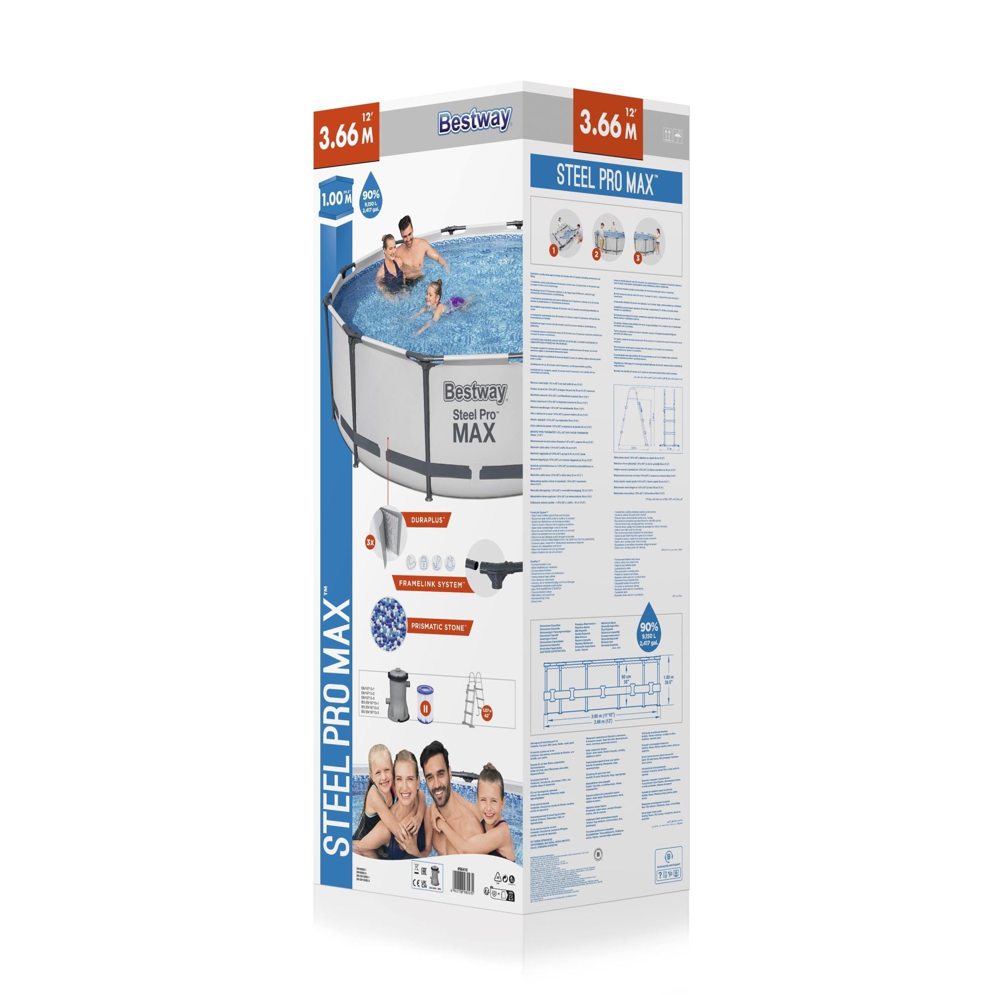 Piscine hors sol Piscine hors sol ronde Steel Pro Max 366 x 100 cm Bestway 5