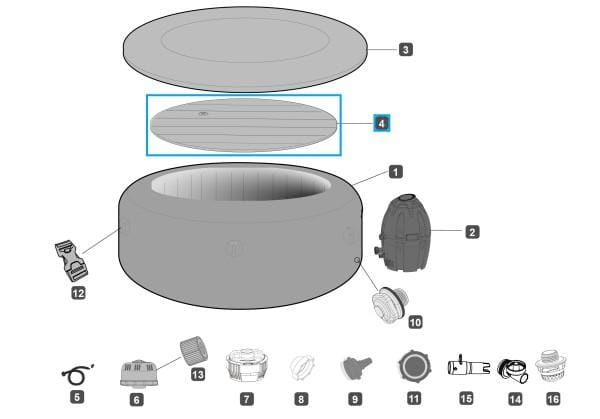 Pièces Détachées Couverture gonflable pour Lay-Z-Spa™ Airjet Bestway® 180 x 66 cm Bestway 2